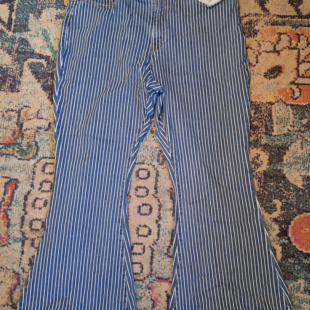 Judy Blue Super Flare Striped Jeans